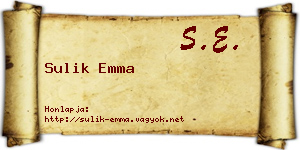 Sulik Emma névjegykártya